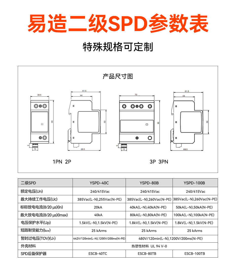 二級浪涌保護器型號 二級浪涌保護器型號